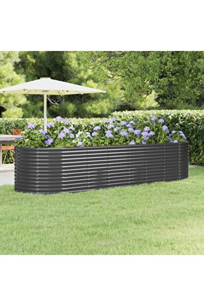 Concept Γλάστρα ανθρακί 322x100x68 cm ηλεκτροστατικά βαμμένη από ατσάλι