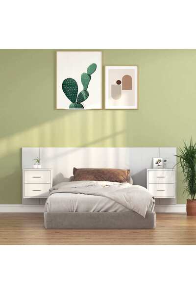 Concept Κεφαλάρι με ντουλάπια, λευκό, επεξεργασμένο ξύλο