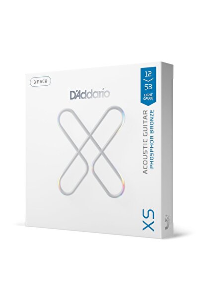 Daddario D'Addario Gitar Telleri - XS Fosfor Bronz Kaplamalı Akustik Gitar Telleri - XSAPB1253-3P - Pürüzsüz