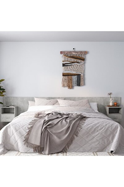 Concept Κεφαλάρι με ντουλάπια, γκρι σκυροδέματος, επεξεργασμένο ξύλο