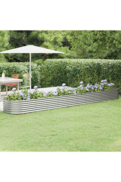 Concept Γλάστρα, ασημί, 440x80x36 cm, ατσάλι με ηλεκτροστατική βαφή πούδρας