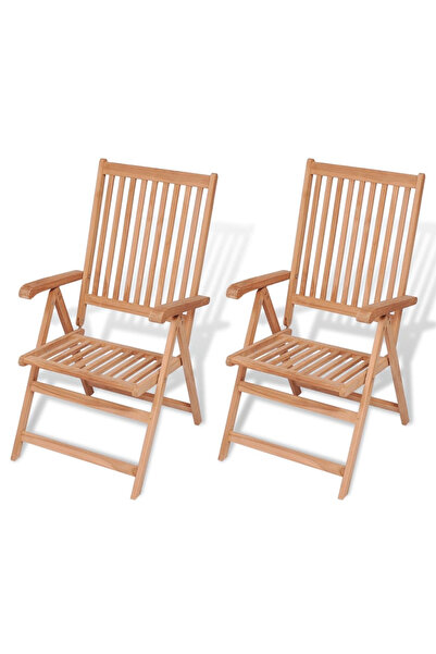 Concept Scaune de grădină rabatabile, 2 buc., lemn masiv de tec