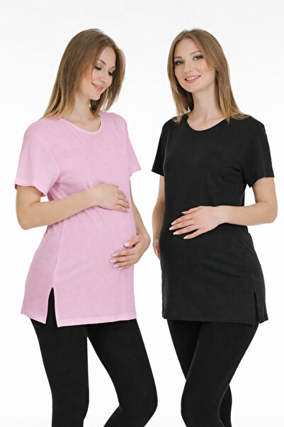 Tuess Maternity T-Shirt 2-Pack Black Pink