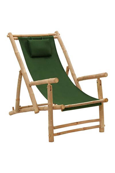 Concept Scaun pliabil, verde, bambus și pânză