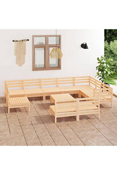Concept Set mobilier de grădină, 11 piese, lemn masiv de pin