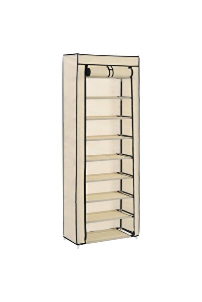 Concept Pantofar cu husă, crem, 57 x 29 x 162 cm, material textil