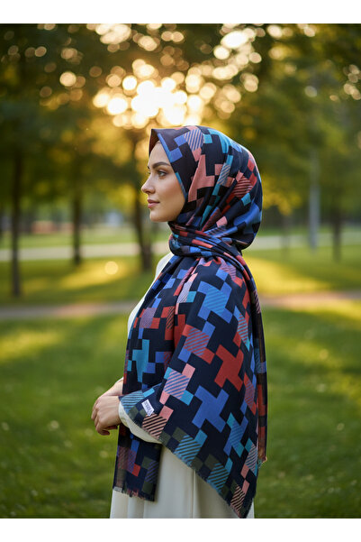 Bonjela Geometric Patterned Women's Scarf – Modern Stylish Soft-Textured Dail...