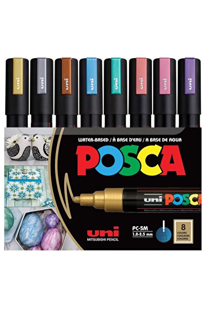 POSCA POSTER MARKÖRÜ SET PC-5M/8C MC METALİK RENKLER 8