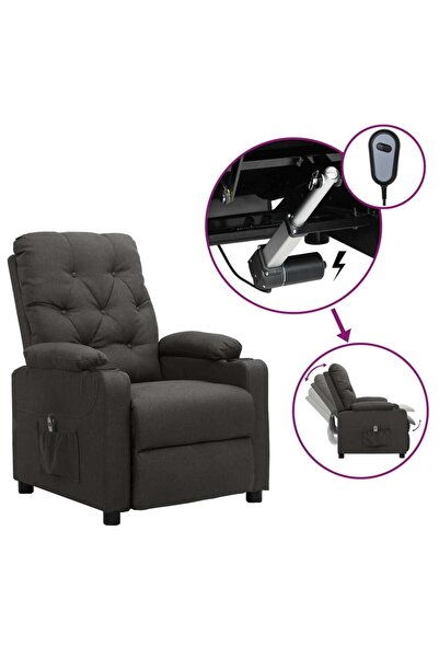 Concept Ηλεκτρική ανακλινόμενη πολυθρόνα, σκούρο γκρι, ύφασμα