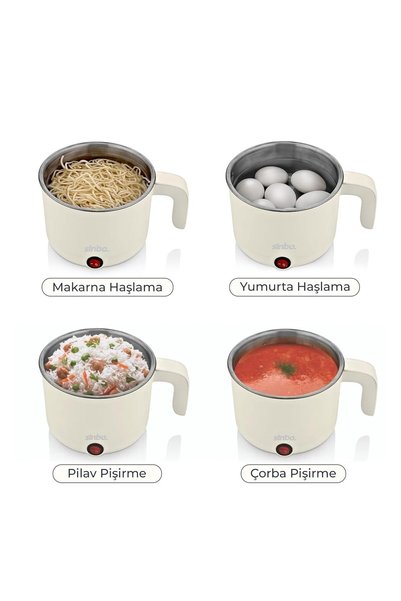Sinbo SCO-5063 Çok Fonksiyonlu Buharlı Pişirici – 800 Ml Kapasite, Paslanmaz Gizli Rezistans, Temper