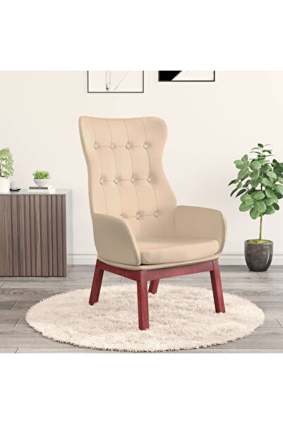 Concept Πολυθρόνα χαλάρωσης, κρεμ, υφασμάτινο υλικό