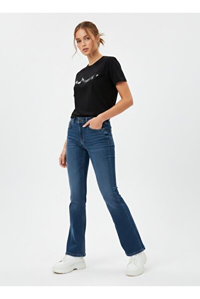 Ltb Julıana Boru Paça Orta Bel Mid Indigo Jean Pantolon