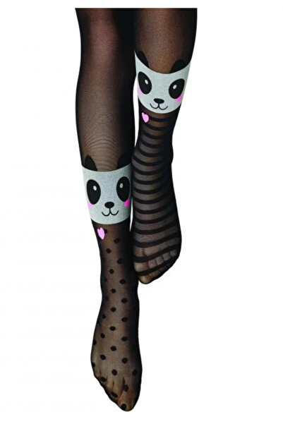 Penti Dres Young "Stripe Panda" 30 DEN- Sheer, matte, black