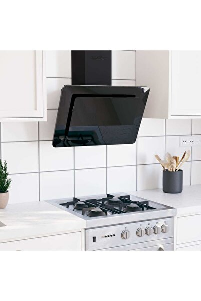 Concept Hotă de perete negru 60 cm oțel inoxidabil și sticlă securizată