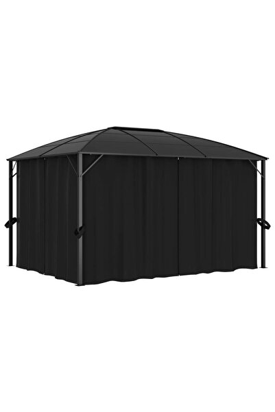 Concept Pavilion cu perdele, antracit, 400 x 300 x 265 cm