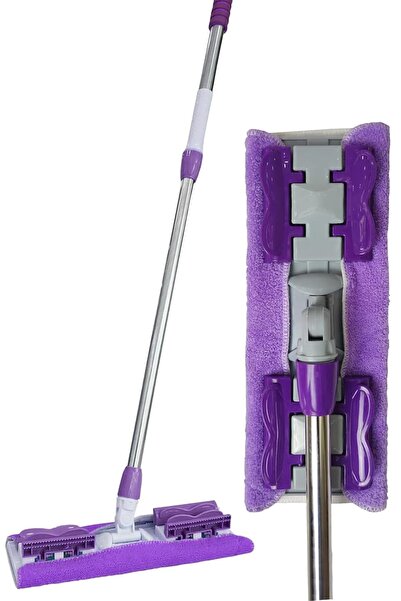 Orret Home Yedek Mikrofiber Bezli Mandallı Mop, Sıkıştırmalı, Uzayabilir Tele...