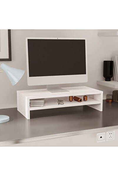 Concept Βάση οθόνης, λευκή, 50x24x13 cm, μασίφ ξύλο πεύκου