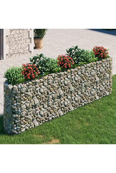 Concept Strat înălțat gabion, 330x50x100 cm, fier galvanizat