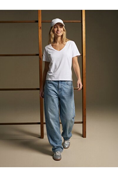 Ltb V-Neck Basic White T-Shirt