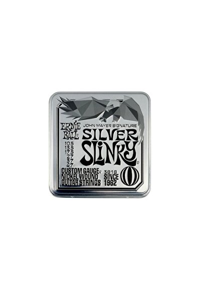 Ernie Ball John Mayer Silver Slinky Nikel Sarılı Elektro Gitar Telleri 3'lü P...