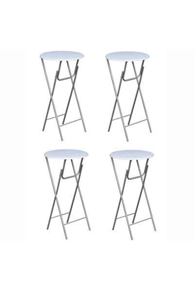 Concept Mese de bar, 4 buc., cu blat din MDF, alb