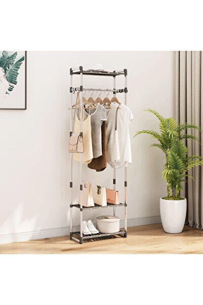 Concept Ράφι ρούχων 3 επιπέδων, ασημί, 59x29x192 εκ., αλουμίνιο