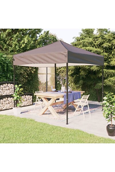 Concept Cort pliabil pentru petrecere, gri taupe, 3x3 m