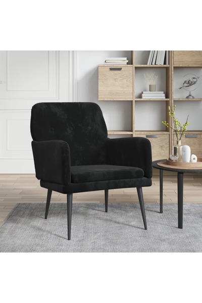 Concept Πολυθρόνα, μαύρη, 62x79x79 cm, Βελούδο