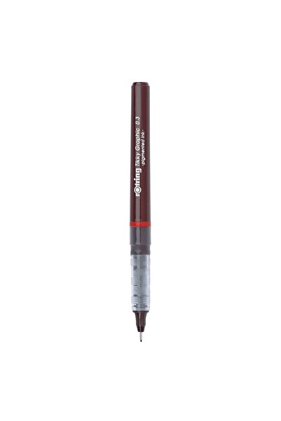 Rotring 1904753 Tikky Grafik Fiber Uçlu Kalem, Siyah Mürekkep, Kahverengi Göv...