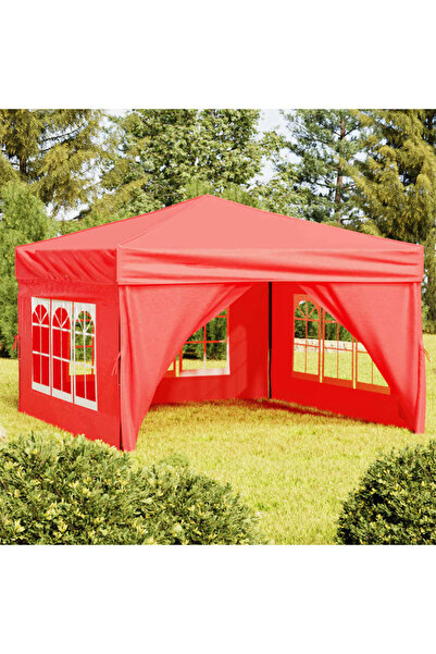 Concept Πτυσσόμενη σκηνή πάρτι, πλαϊνά τοιχώματα, κόκκινη, 3x3 μ.