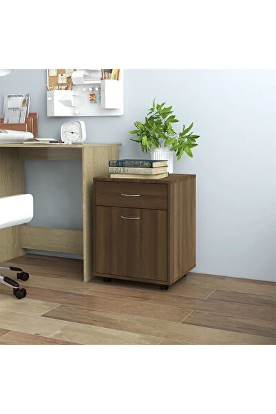 Concept Dulap cu roți, stejar maro, 45x38x54 cm, lemn prelucrat