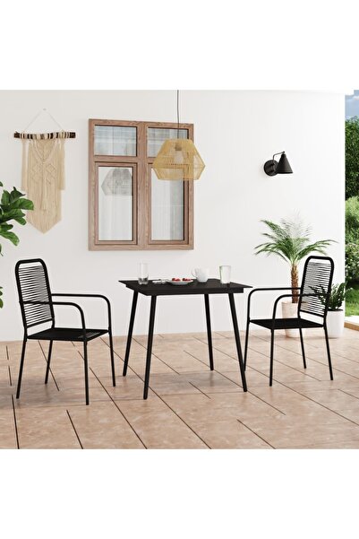 Concept 3058277 Σετ τραπεζαρίας κήπου 3 τεμαχίων από Βαμβάκι σχοινί και ατσάλ...