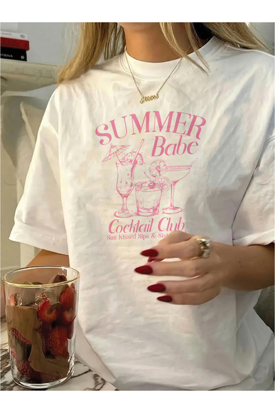 Marco Fresco Unisex Casual κοντομάνικο μπλουζάκι Summer Babe με τύπωμα Teen o...