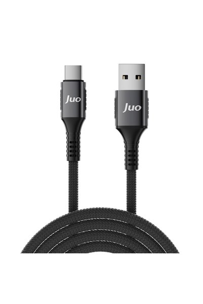 Juo 66W USB-A to Type-C Örgülü Hızlı Şarj ve Data Kablosu 2 Metre