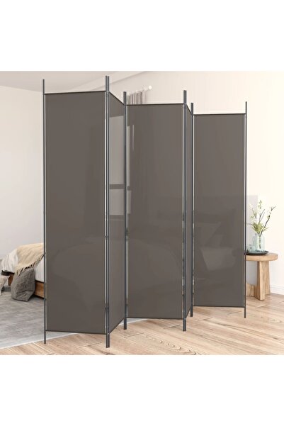 Concept Paravan de cameră cu 5 panouri, antracit, 250 x 220 cm, textil