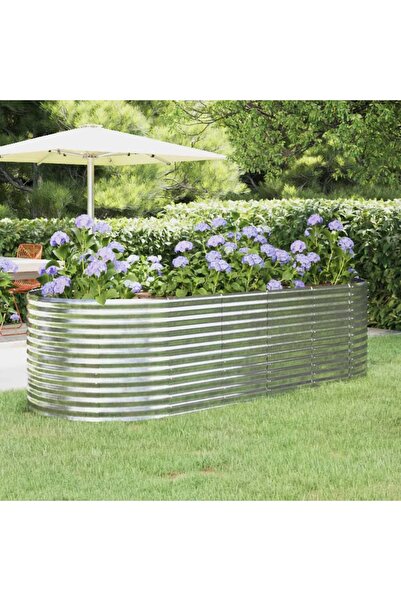 Concept Γλάστρα, ασημί, 249x100x68 cm, ατσάλι με ηλεκτροστατική βαφή πούδρας