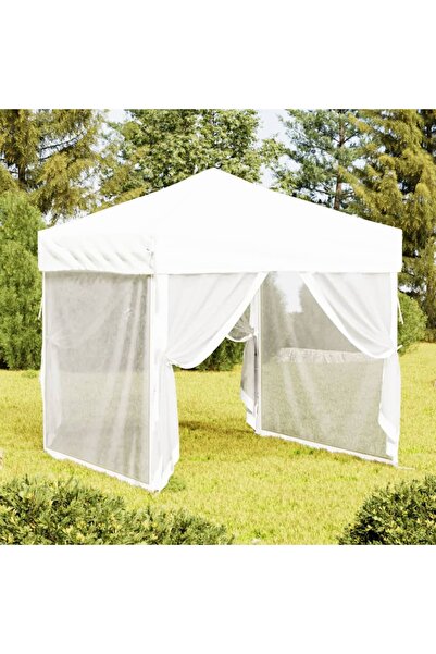 Concept Cort pliabil pentru petrecere, pereți laterali, alb, 2x2 m