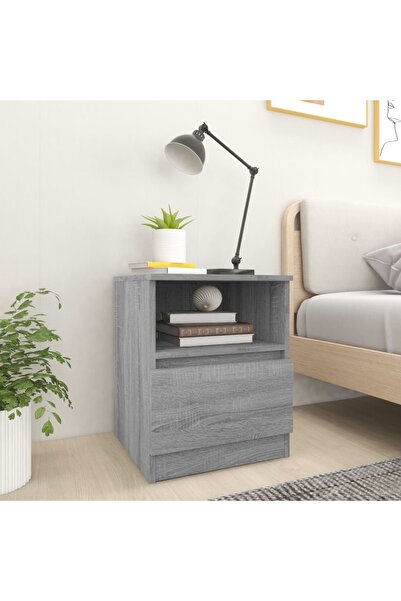 Concept Κομοδίνο, γκρι sonoma, 40x40x50 εκ., επεξεργασμένο ξύλο