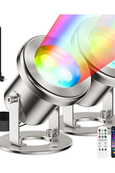 OEM Lampa LED do stawu LyLmLe 6W RGB podwodna IP68 APP czarna 12V 2 sztuki