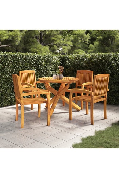 Concept Σετ επίπλων κήπου, 5 τεμάχια, κατασκευασμένα από μασίφ ξύλο τικ