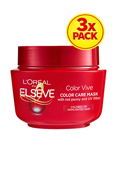 L'Oreal Paris Pachet de 3 mască L'Oréal Elseve Color Vive, 300 ml