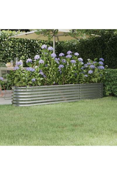 Concept Jardinieră argintiu 224x40x36 cm oțel vopsit electrostatic