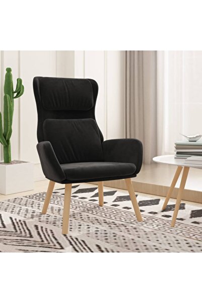 Concept Scaun de relaxare, negru, catifea