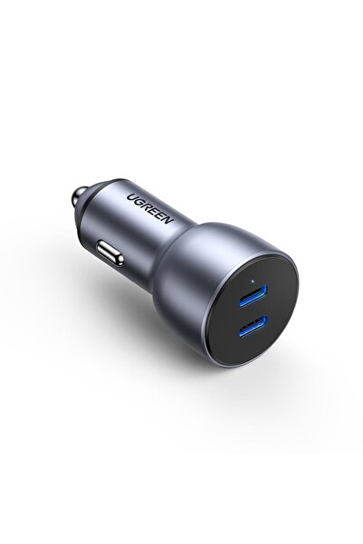 Ugreen Çift PD Type-C Çıkışlı 50W Araç Çakmaklık Şarj Cihazı
