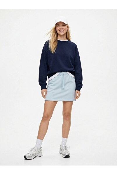 Ltb Relaxed Cut Short Stretchy Knitted Mixed Skirt