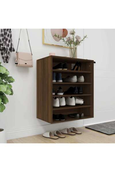 Concept Ράφι παπουτσιών, καφέ δρυς, 60x35x70 εκ., επεξεργασμένο ξύλο