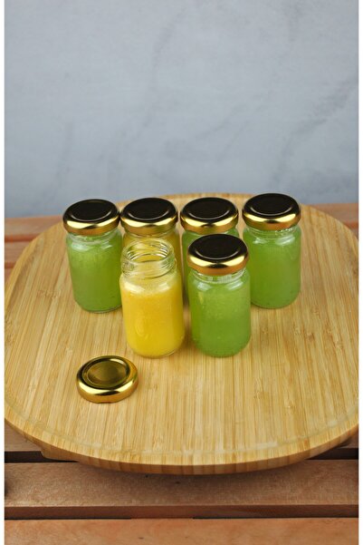 Qualitev 6 قطع من زجاجات ديتوكس شفافة سعة 67 مل، برطمان صغير بغطاء معدني ذهبي...