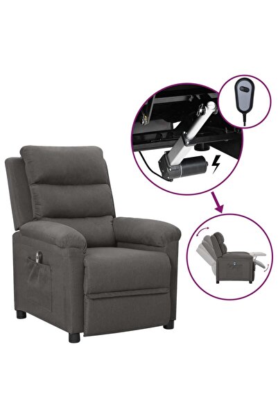 Concept Ηλεκτρική ανακλινόμενη πολυθρόνα, σκούρο γκρι, ύφασμα