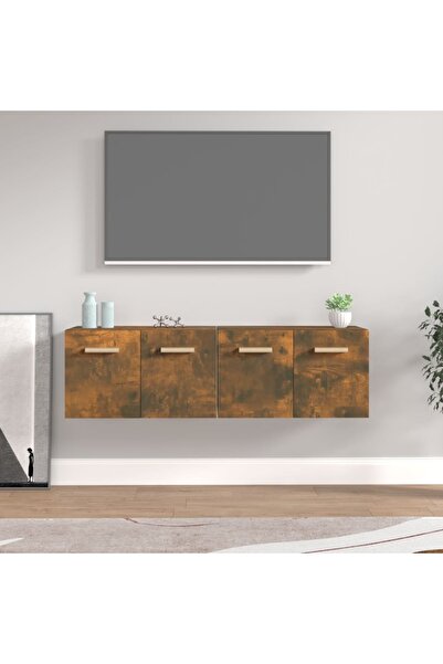 Concept Ντουλάπια τηλεόρασης τοίχου 2 τεμ. καπνιστή δρυς 60x36,5x35 εκ. ξύλο