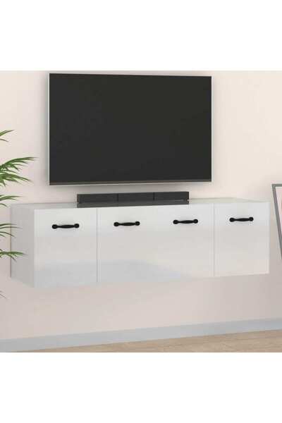 Concept Ντουλάπια τοίχου 2 τεμ. γυαλιστερό λευκό 80x36,5x35 εκ. ξύλο